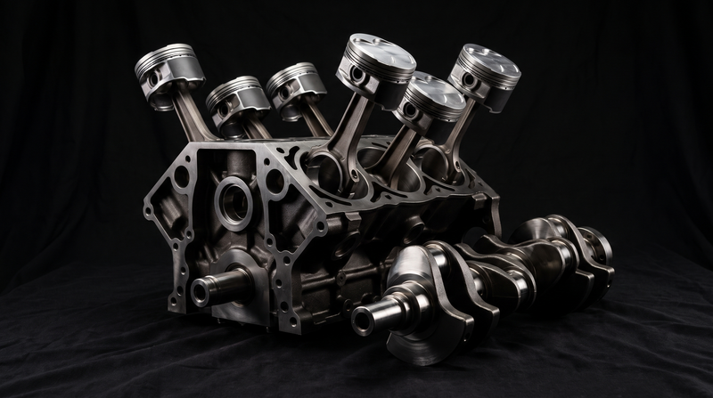 Forged short block, pistons and rods